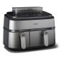 Philips 5000 Series NA555 Airfryer Dual Basket Airfryer 2750W Sølv Philips 5000 Series NA555 Airfryer Dual Basket Airfryer 2750W Sølv